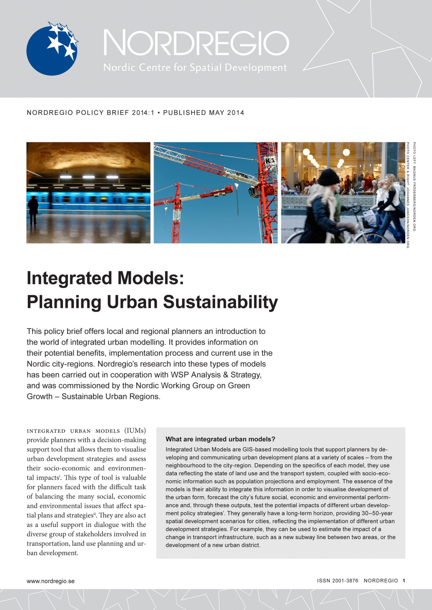 Integrated Models: Planning Urban Sustainability - Nordregio