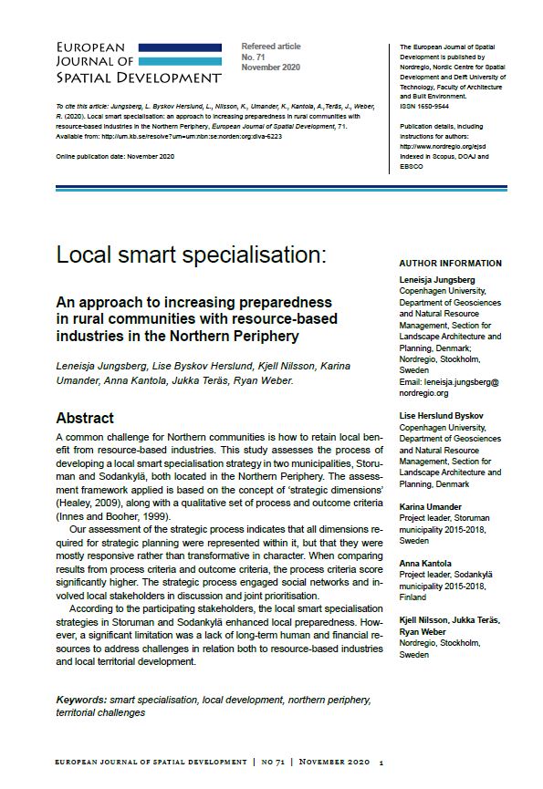 Smart Localism Local smart specialisation: An approach to increasing preparedness in ...