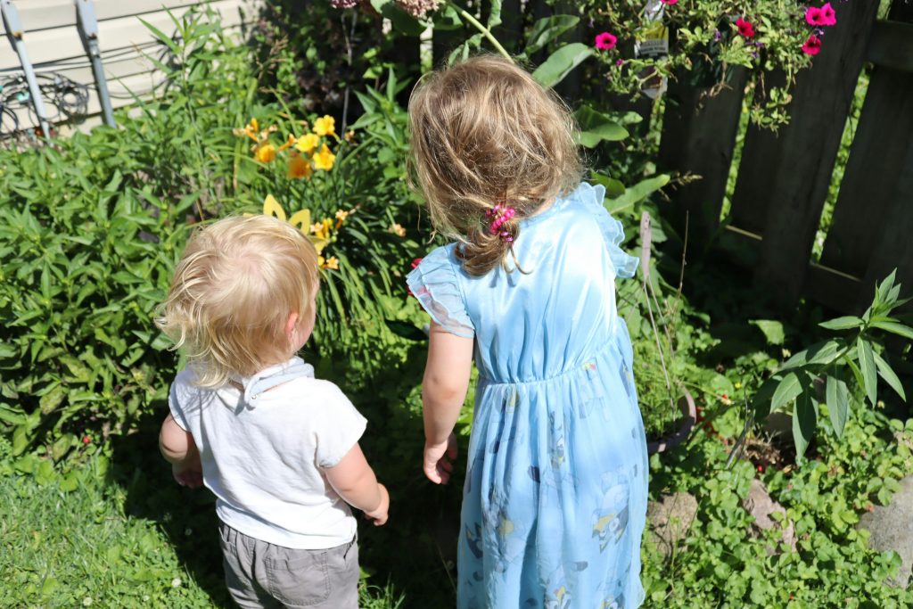 Kids in garden