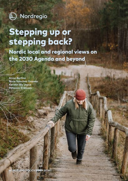 Women walking up stairs and the title "Stepping down or stepping back"