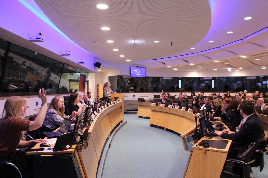 Conference room and participants