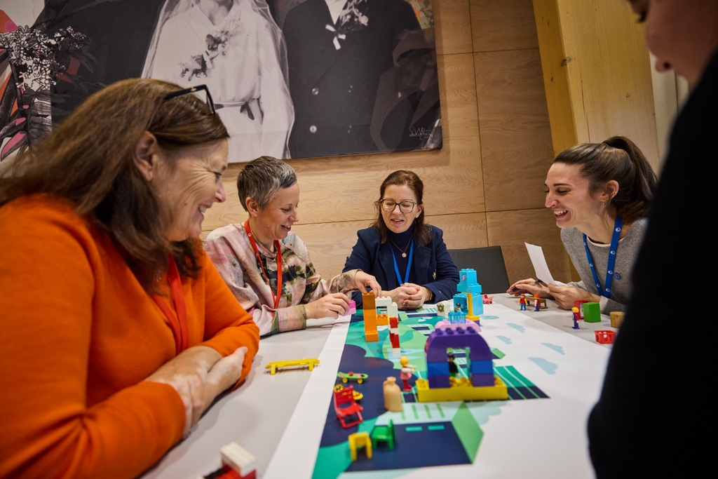 Workshop participants playing the Building resilience game at Nordregio Forum