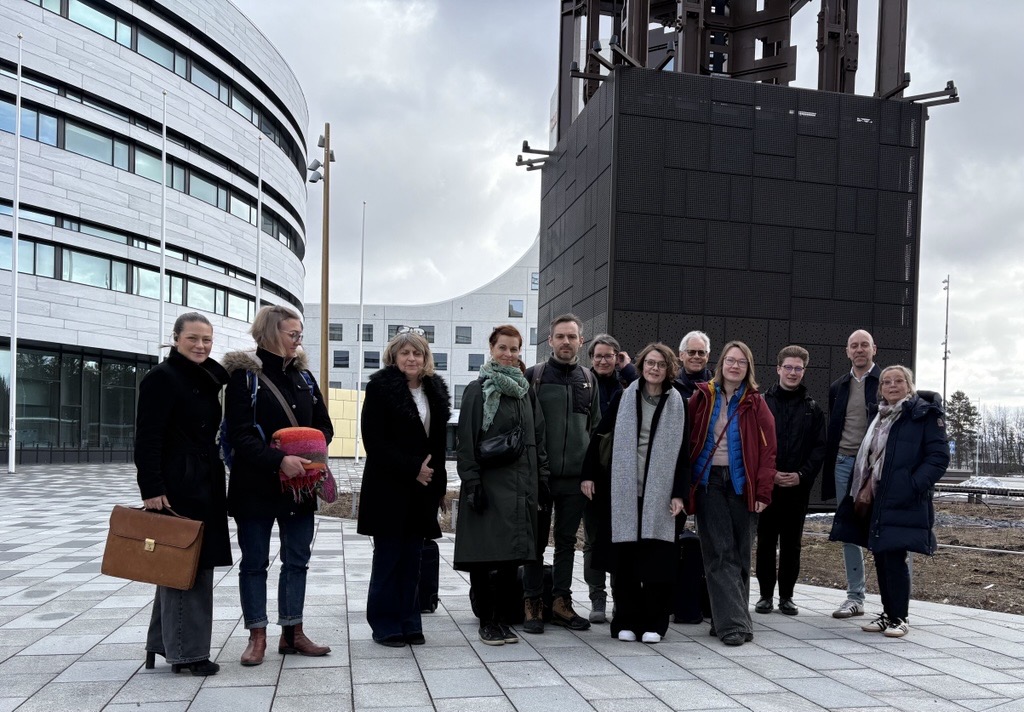 Policy makers and researchers outside Kirunas city hall.