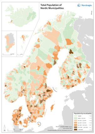 Map: total population of Nordic municipalities