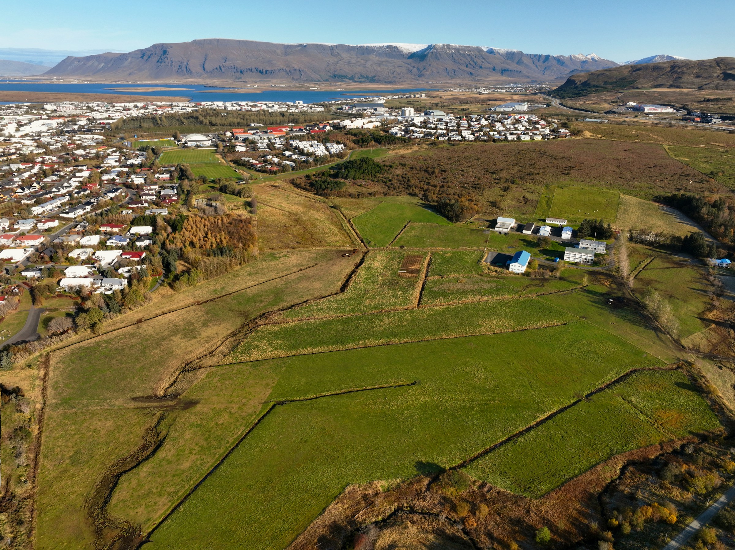 aerieal picture of Grafarvogur area, Reykjavik, Iceland