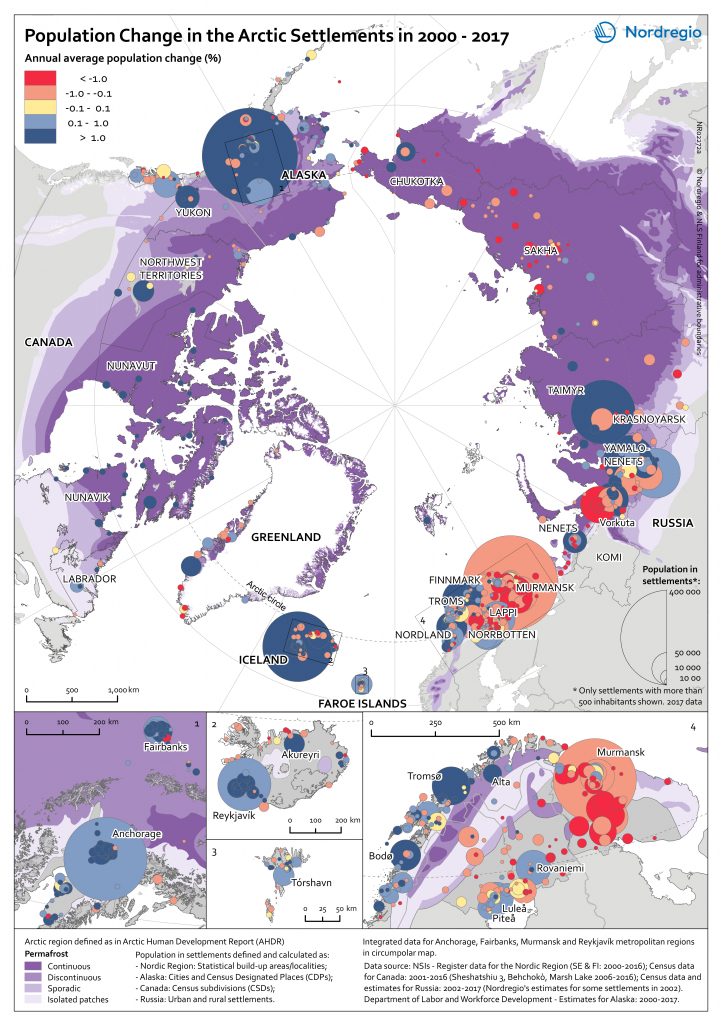 Cities on Ice: Population change in the Arctic | Nordregio