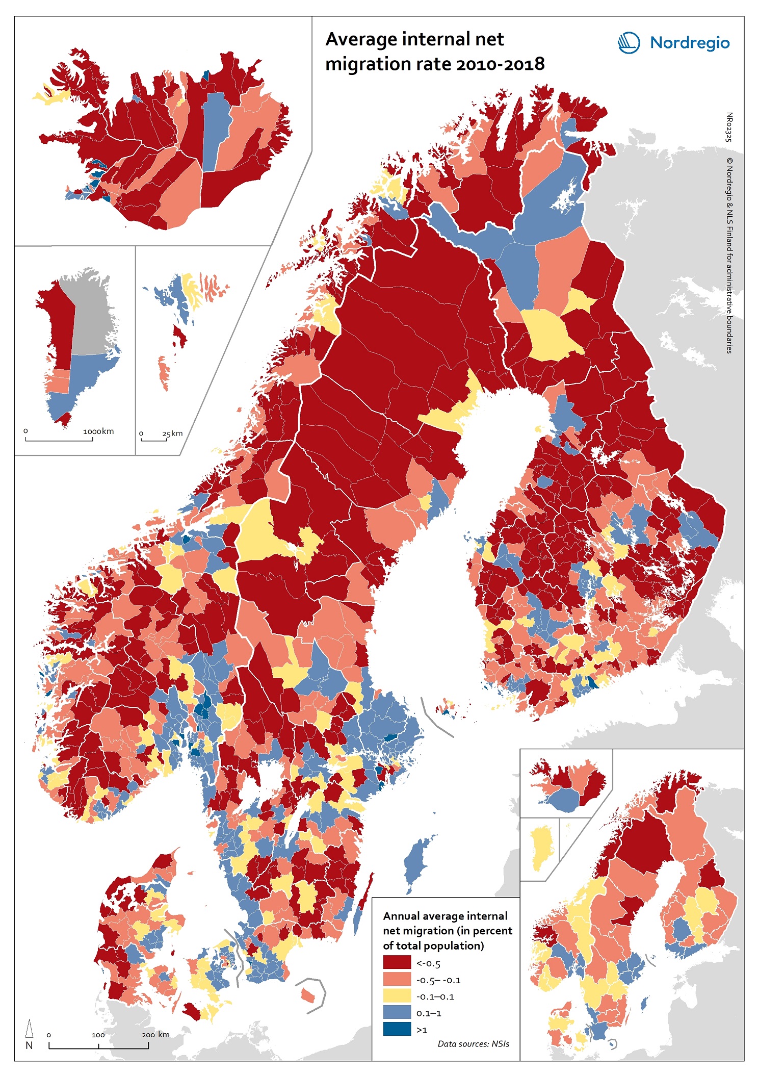 Internal Net Migration As Percentage Of Population 10 18 Nordregio