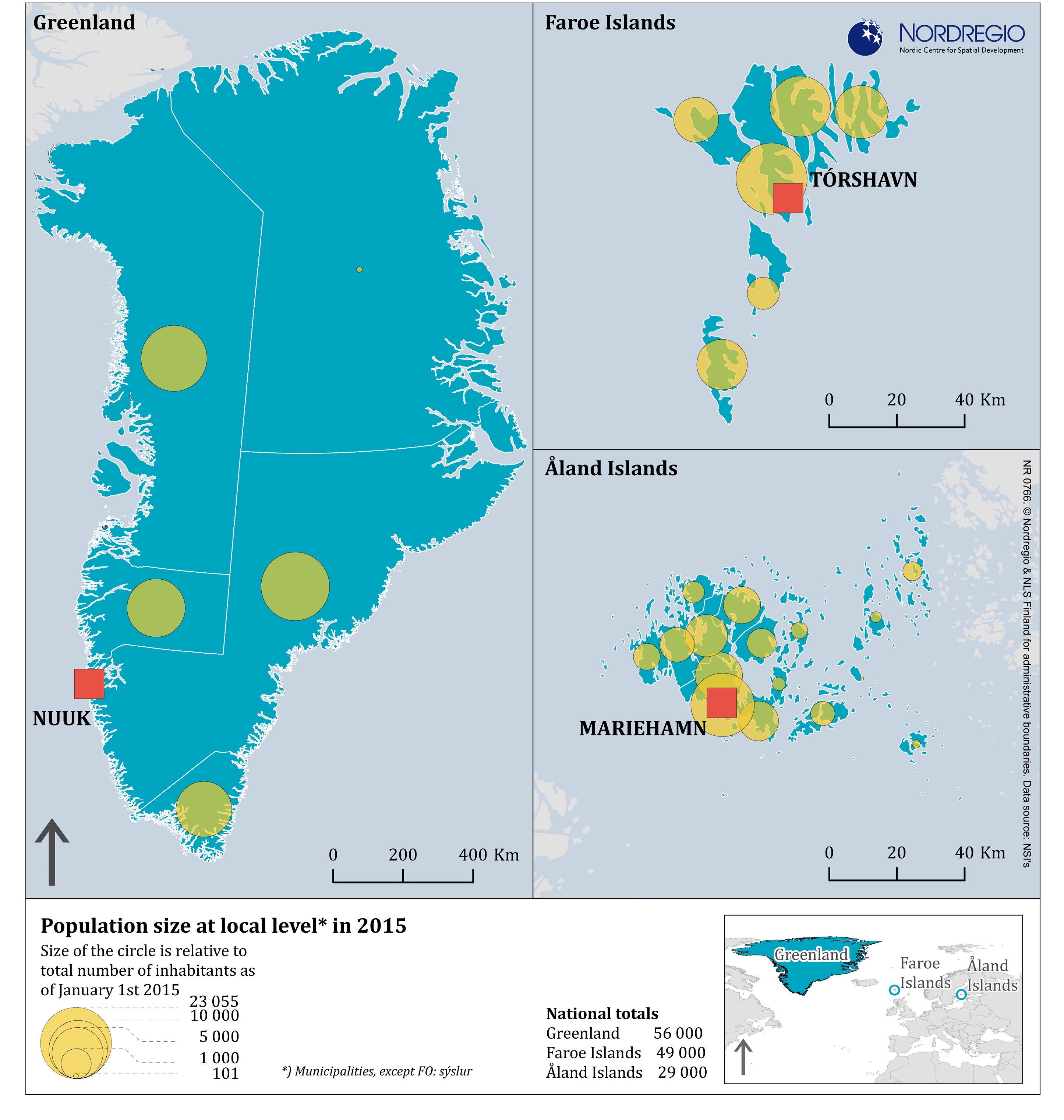 Population Size At Local Level In Greenland The Faroe Islands And Aland In 15 Nordregio