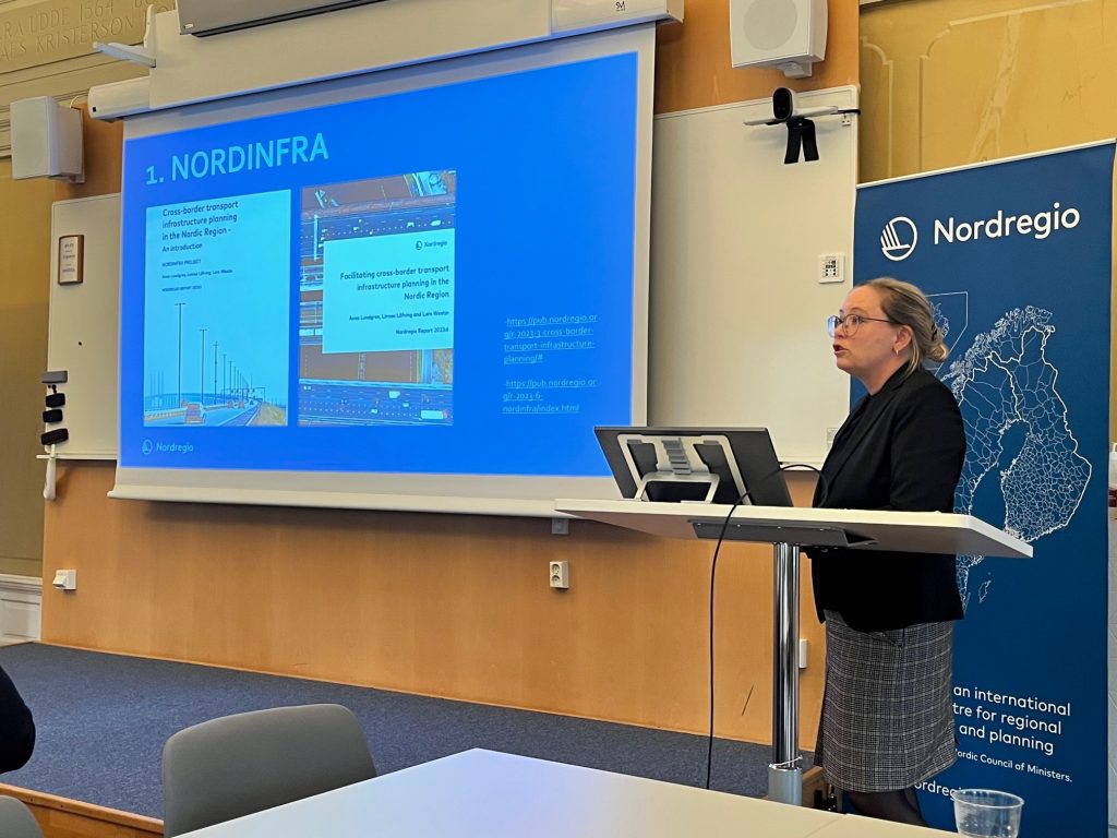 Senior Researcher Anna Lundgren presenting